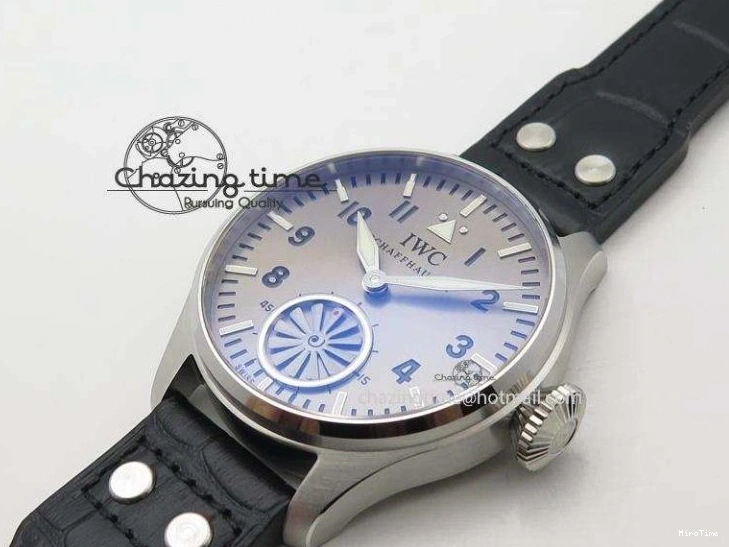 MIROTIME 0429 Compact Big Pilot “Markus Buhler” IW5003 Turbine V6F Best Edition Grey Dial On Leather Strap A 7314